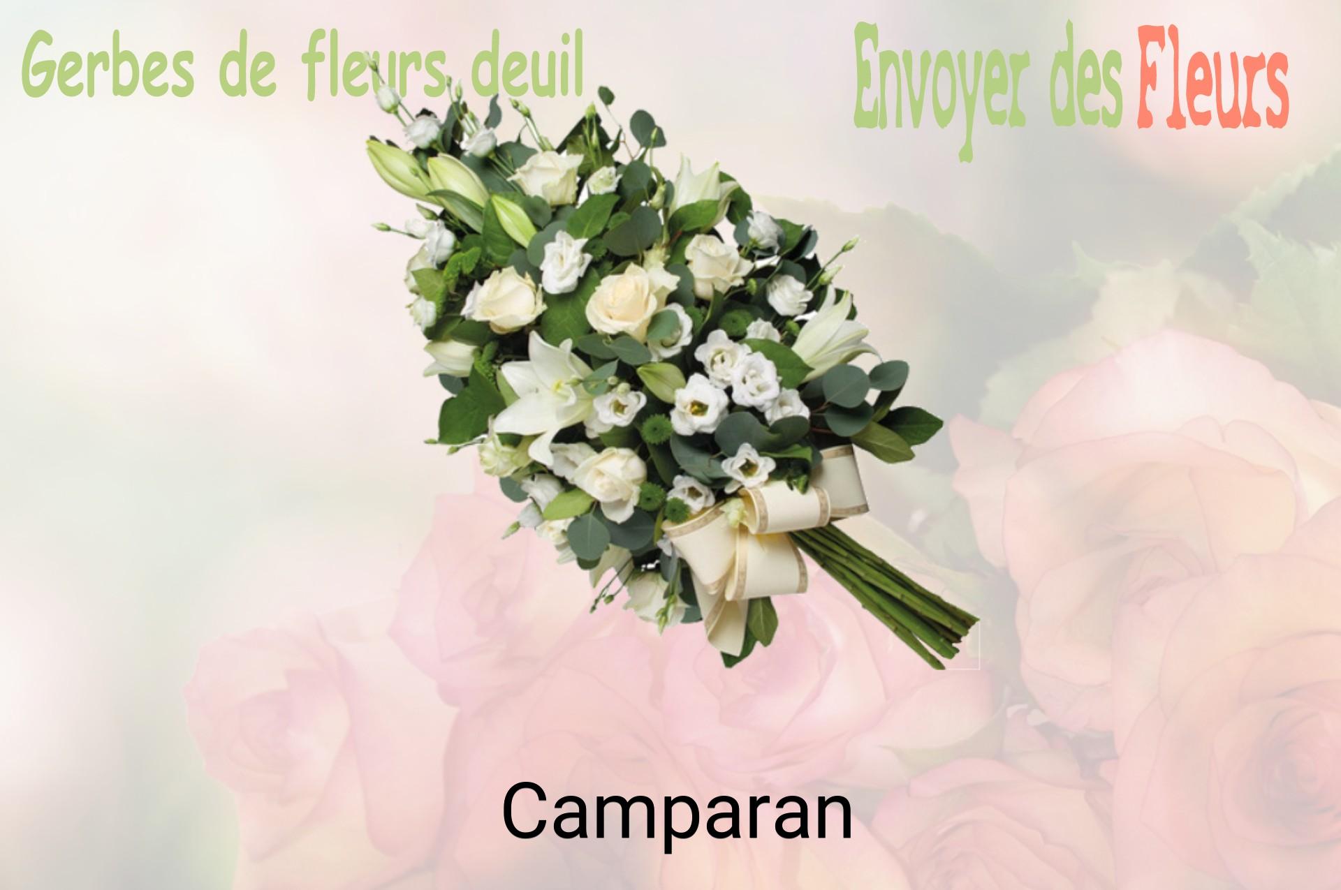 Gerbe de fleurs de deuil livrée à Camparan